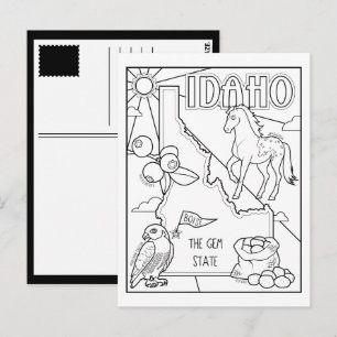 idaho colour me collage postcard