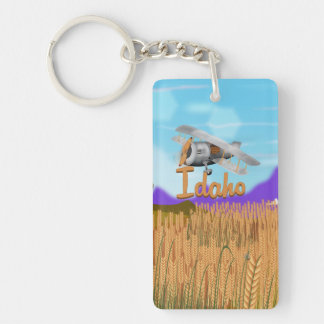 Idaho Crop Farming Cartoon Key Ring
