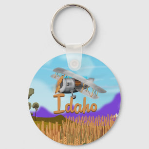 Idaho Crop Farming Cartoon Key Ring