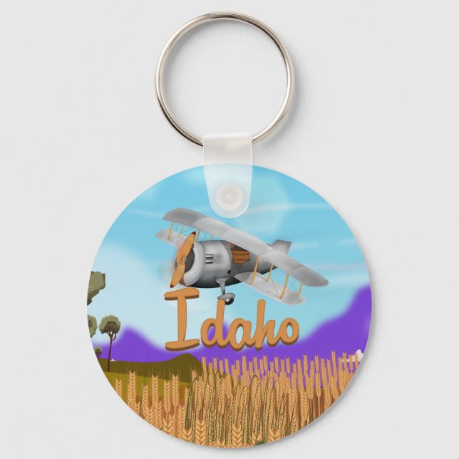 Idaho Crop Farming Cartoon Key Ring (Front)