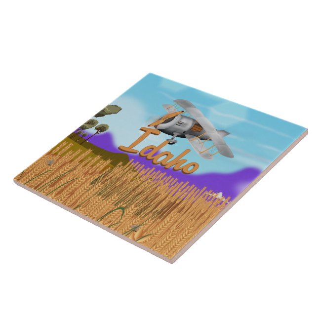 Idaho Crop Farming Cartoon Tile (Side)