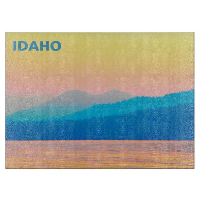 Idaho - Cyan and Salmon Sunset Cutting Board (Front)