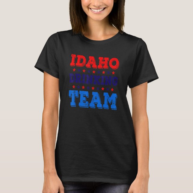Idaho Drinking Team State Pride  Beer Drinking T-Shirt (Front)