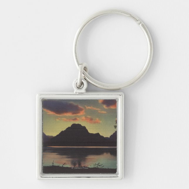 Idaho - Dusk View of Mt. Moran & Jackson Lake Key Ring (Front)