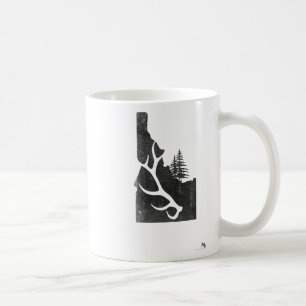 Idaho Elk Hunter With Antler Shed Coffee Mug