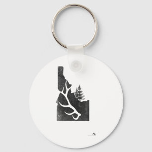 Idaho Elk Hunter With Antler Shed  Key Ring