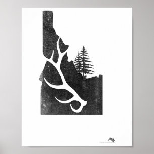 Idaho Elk Hunter With Antler Shed Poster