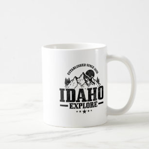 Idaho Est. 1890 Vintage Mountains Outdoor Usa Souv Coffee Mug