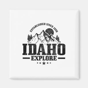 Idaho Est. 1890 Vintage Mountains Outdoor Usa Souv Magnet