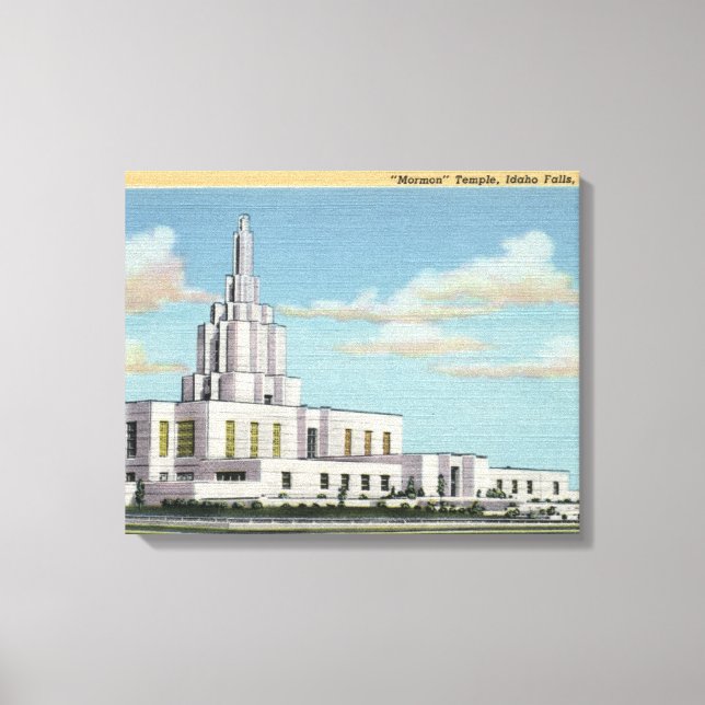 Idaho Falls, ID - Mormon Temple View Canvas Print (Front)