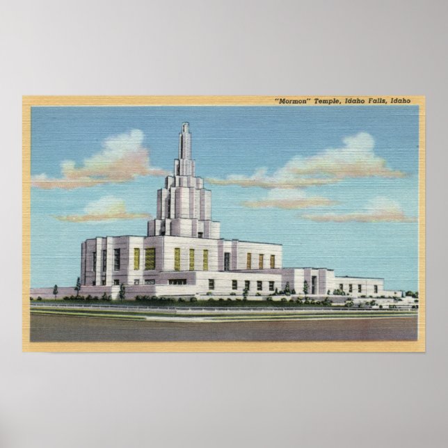 Idaho Falls, ID - Mormon Temple View Poster (Front)