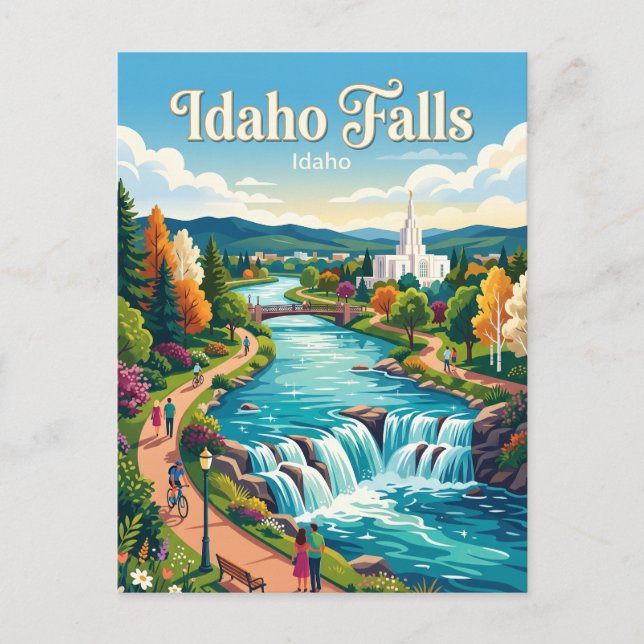Idaho Falls Idaho Postcard (Front)
