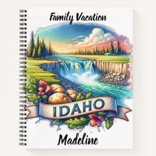Idaho featuring cascading waterfalls notebook