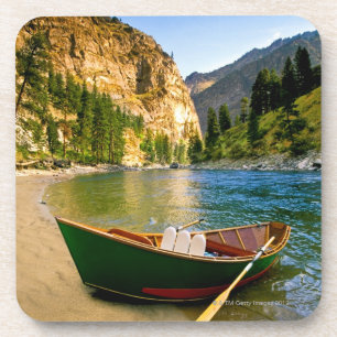 IDAHO, Fishing boat on a sandy beach in the Coaster