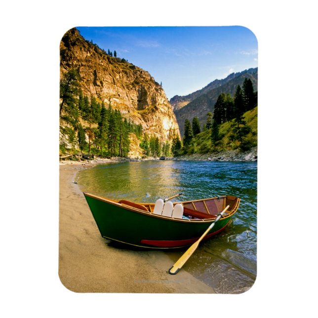IDAHO, Fishing boat on a sandy beach in the Magnet (Vertical)
