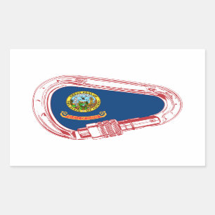 Idaho Flag Climbing Carabiner Rectangular Sticker