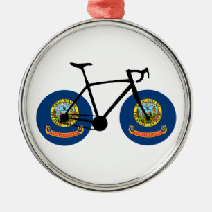 Idaho Flag Cycling Metal Tree Decoration