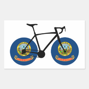 Idaho Flag Cycling Rectangular Sticker