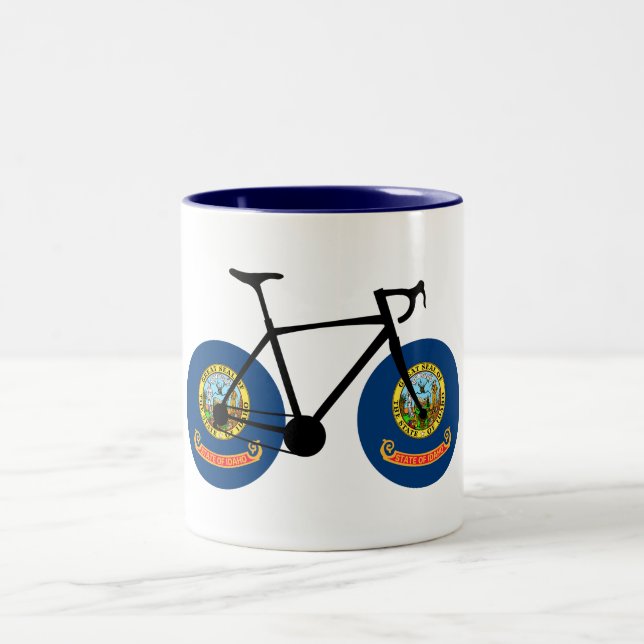 Idaho Flag Cycling Two-Tone Coffee Mug (Center)