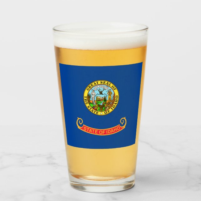 Idaho flag  glass (Front Filled)