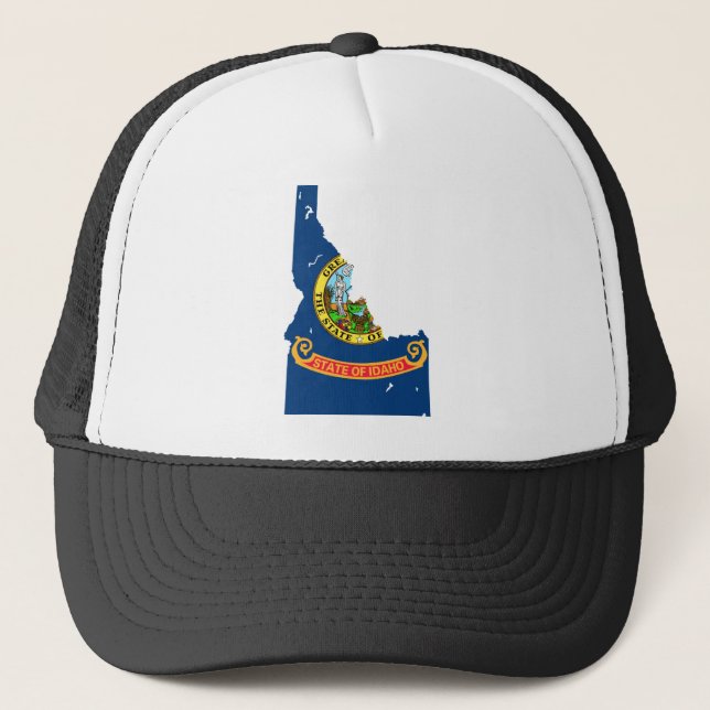 Idaho Flag Map Trucker Hat (Front)