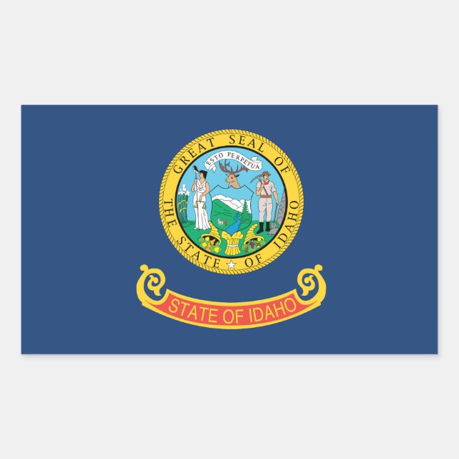 Idaho Flag Rectangular Sticker (Front)