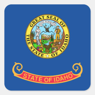 Idaho flag square sticker