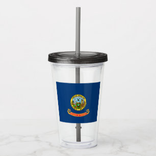 Idaho Flag: the Gem State, America Mountain West Acrylic Tumbler