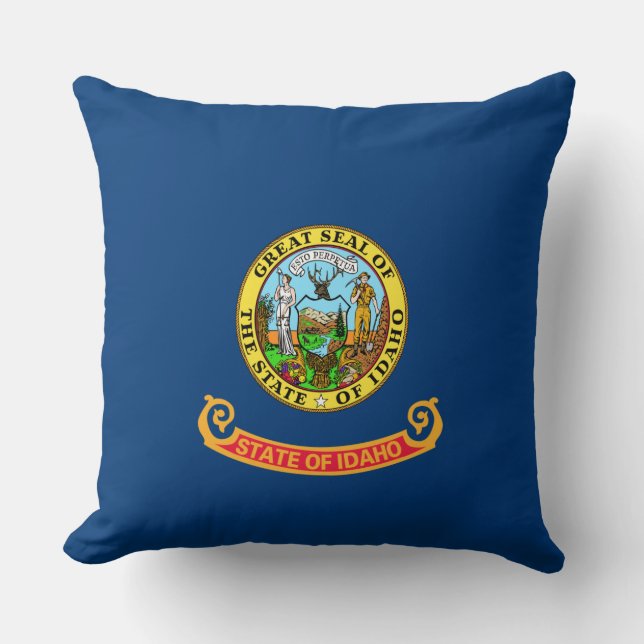 Idaho Flag: the Gem State, America Mountain West Cushion (Front)