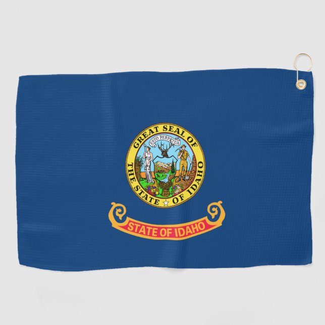 Idaho Flag: the Gem State, America Mountain West Golf Towel (Horizontal)