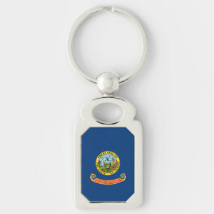 Idaho Flag: the Gem State, America Mountain West Key Ring