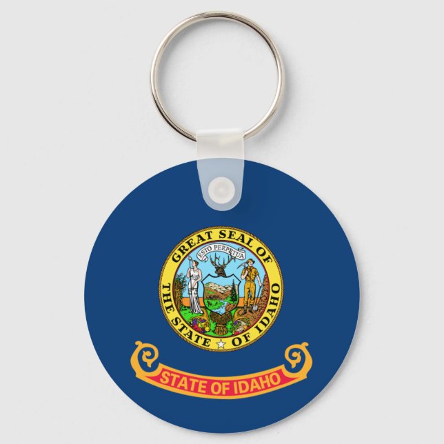 Idaho Flag: the Gem State, America Mountain West Key Ring (Front)
