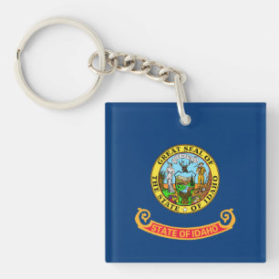 Idaho Flag: the Gem State, America Mountain West Key Ring