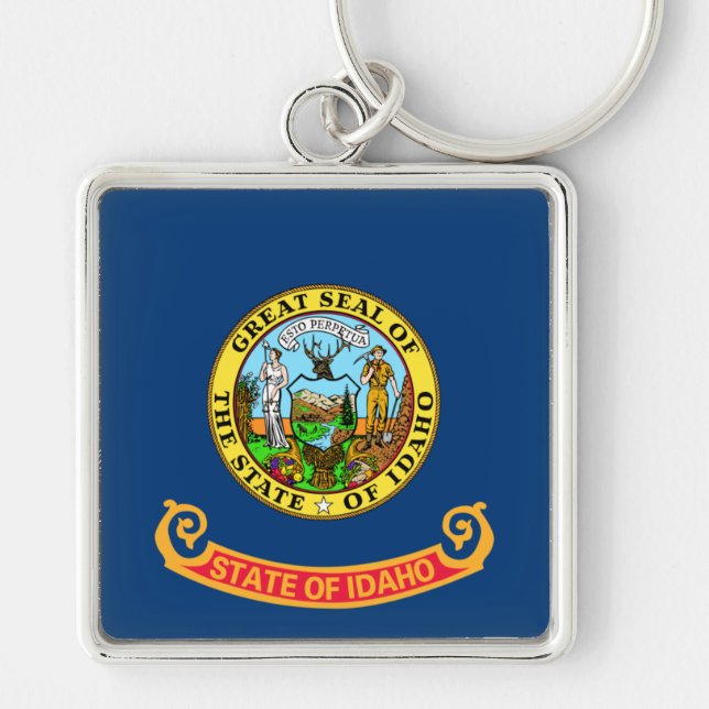 Idaho Flag: the Gem State, America Mountain West Key Ring (Front)