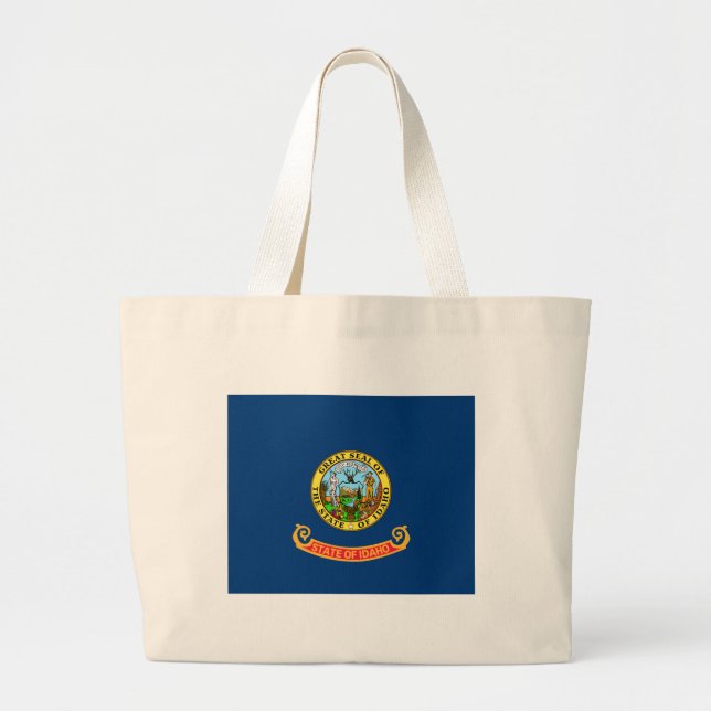 Idaho Flag: the Gem State, America Mountain West Large Tote Bag (Front)