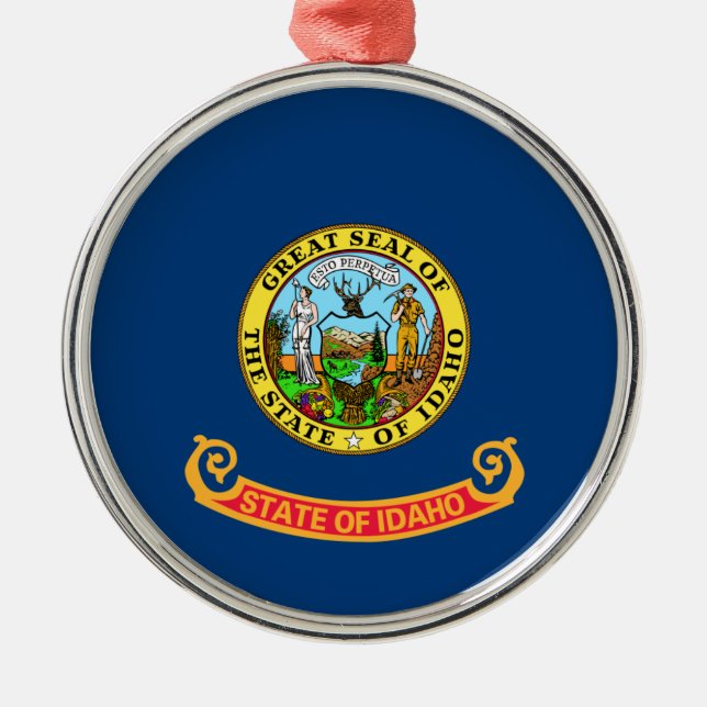 Idaho Flag: the Gem State, America Mountain West Metal Tree Decoration (Front)