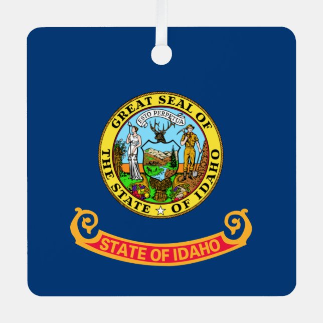 Idaho Flag: the Gem State, America Mountain West Metal Tree Decoration (Front)