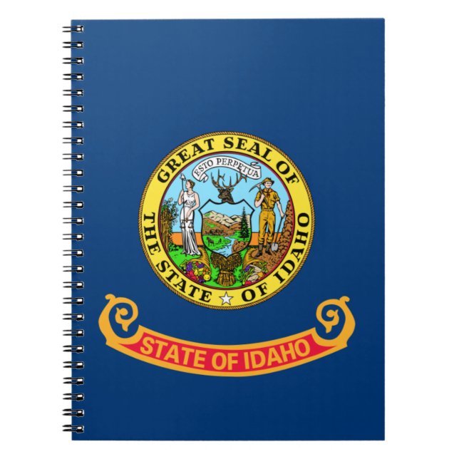Idaho Flag: the Gem State, America Mountain West Notebook (Front)