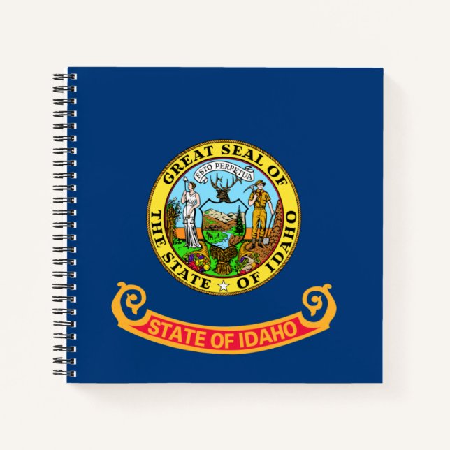 Idaho Flag: the Gem State, America Mountain West Notebook (Front)