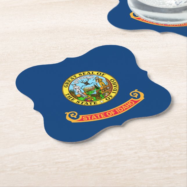 Idaho Flag: the Gem State, America Mountain West Paper Coaster (Angled)