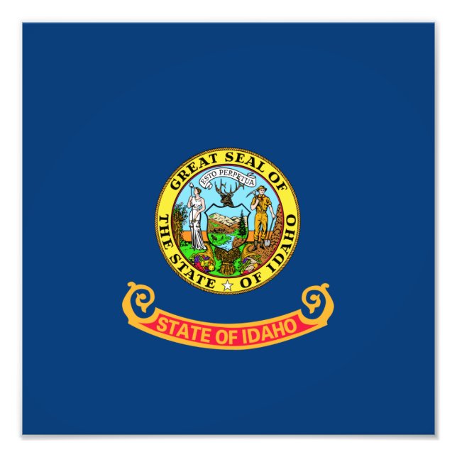 Idaho Flag: the Gem State, America Mountain West Photo Print (Front)