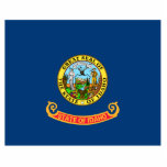 Idaho Flag: the Gem State, America Mountain West Photo Sculpture Decoration<br><div class="desc">The Idaho state flag, a simple yet powerful emblem, was officially adopted in 1907. Its design, a field of blue emblazoned with the state seal, reflects the state's natural beauty and rich history. The blue field symbolizes the vast skies and abundant water resources that characterize Idaho. - At the heart...</div>