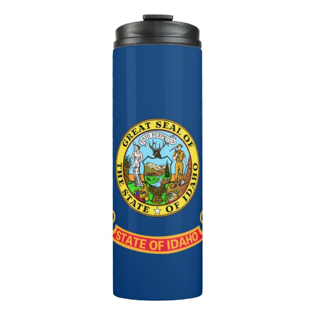 Idaho Flag: the Gem State, America Mountain West Thermal Tumbler (Front)