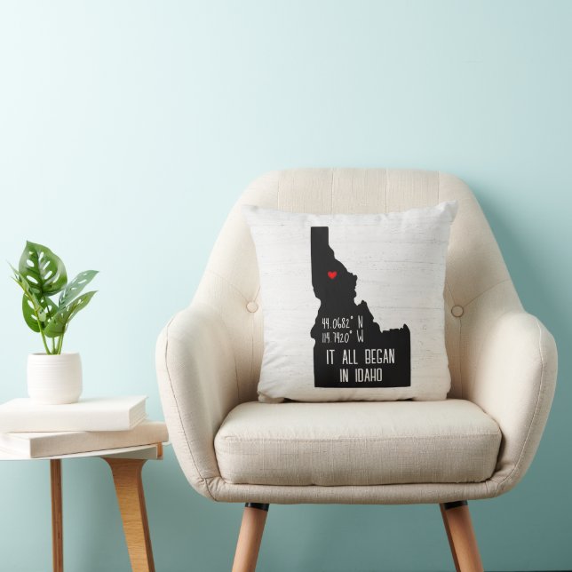 Idaho GPS Coordinates with Heart Cushion (Chair)