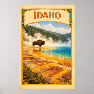Idaho Grand Prismatic Spring Vintage Poster