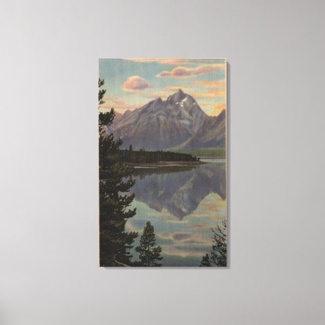Idaho - Grand Teton Reflection on Jackson Lake Canvas Print (Front)