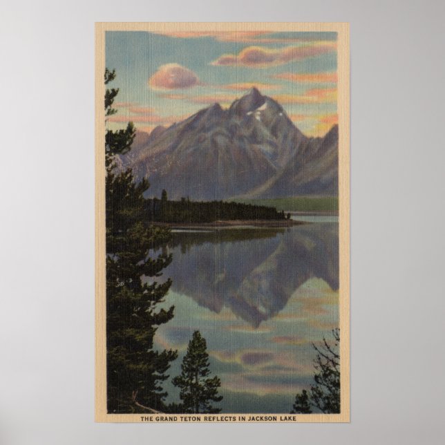 Idaho - Grand Teton Reflection on Jackson Lake Poster (Front)
