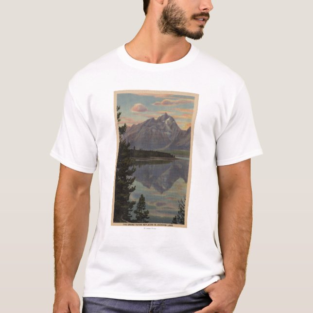 Idaho - Grand Teton Reflection on Jackson Lake T-Shirt (Front)