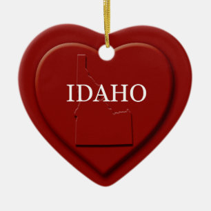 Idaho Heart Map Christmas Ornament