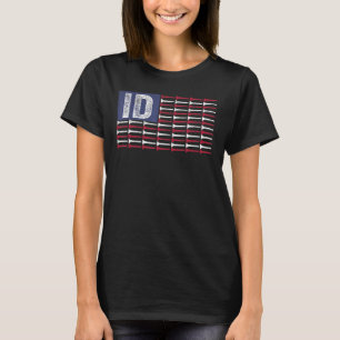 Idaho Home State Id American Flag Patriotic Golf T-Shirt